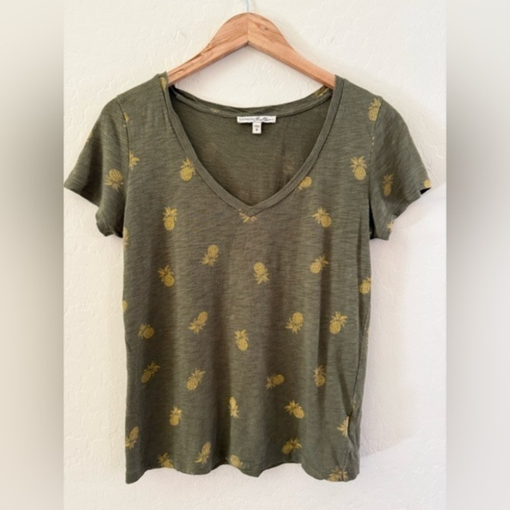 Olive Green Pineapple Print Women's Top